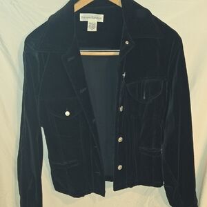 Banana Republic Black Velvet Jean Jacket
